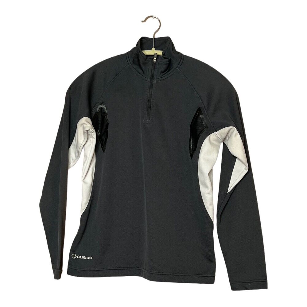 sunice Golf Jacket Women Gray lightweight half zip Super Lite Fox Hazeltine sz s